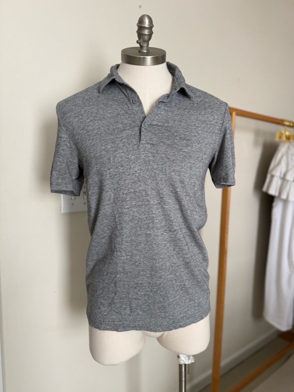H&M Heather Gray Short-Sleeve Polo